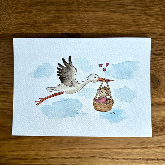 Aquarell - Willkommen, kleines Wunder