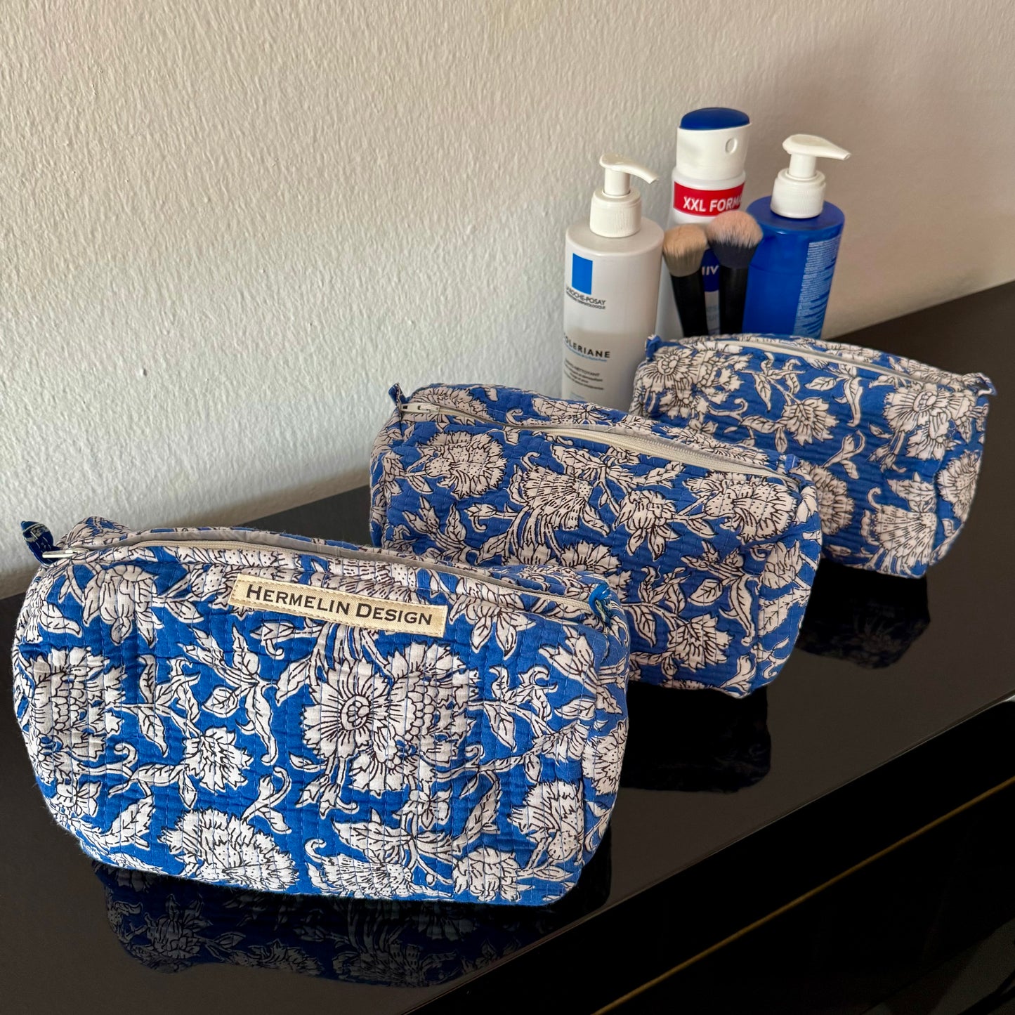 Kulturbeutel 3er Set - Mitternachtsblüte