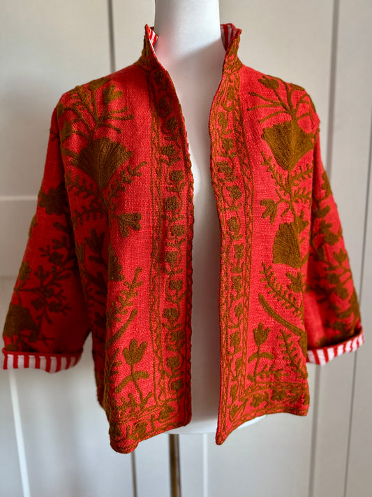 Suzani Jacke - Mohnfeuer