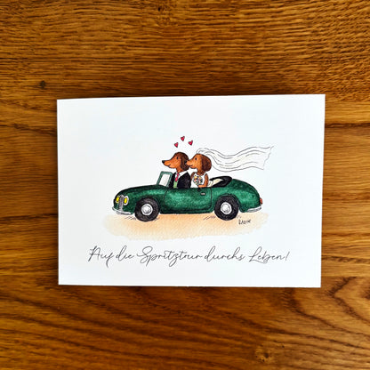 Klappkarte - "Auf die Spritztour durchs Leben!"
