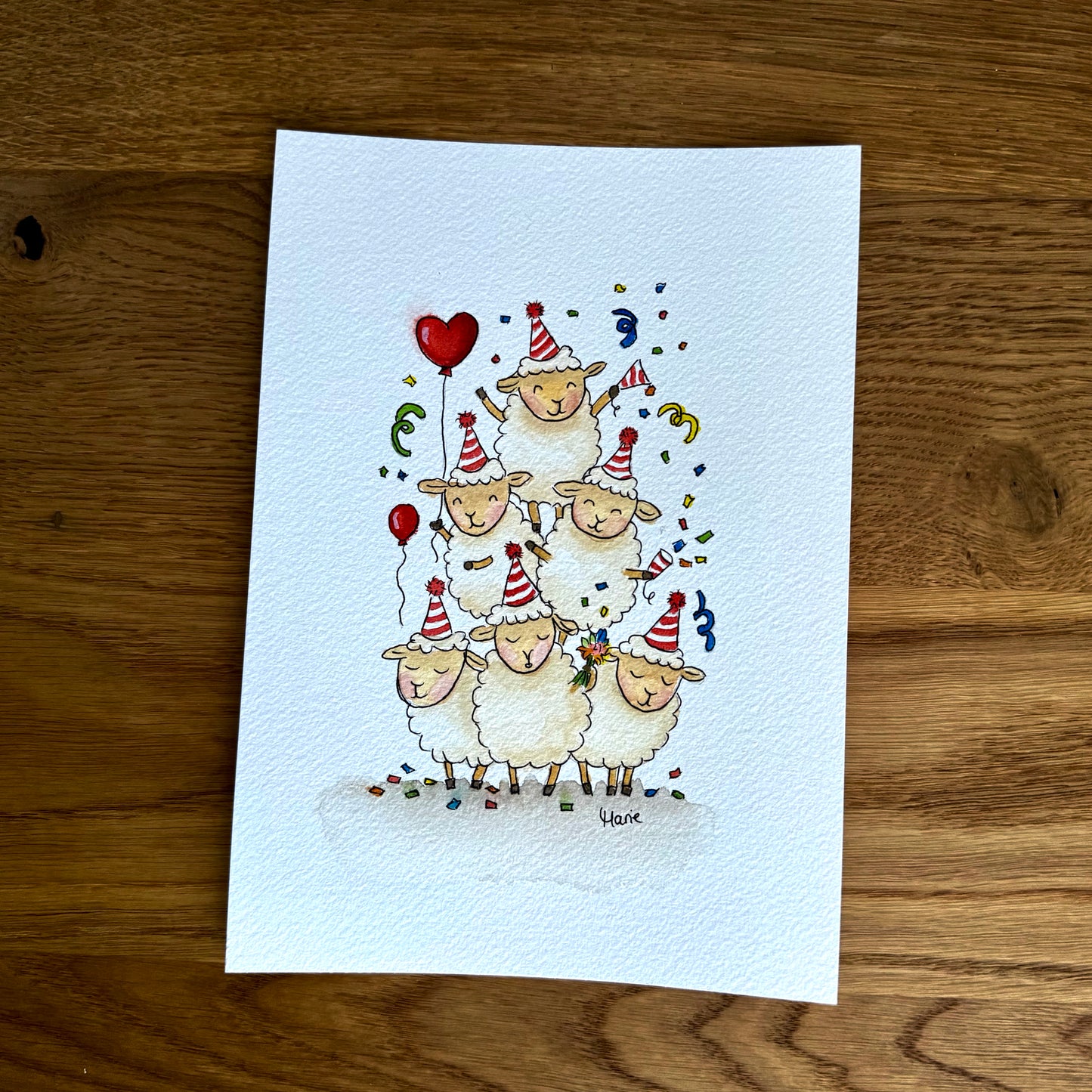 Aquarell - Schafsparty