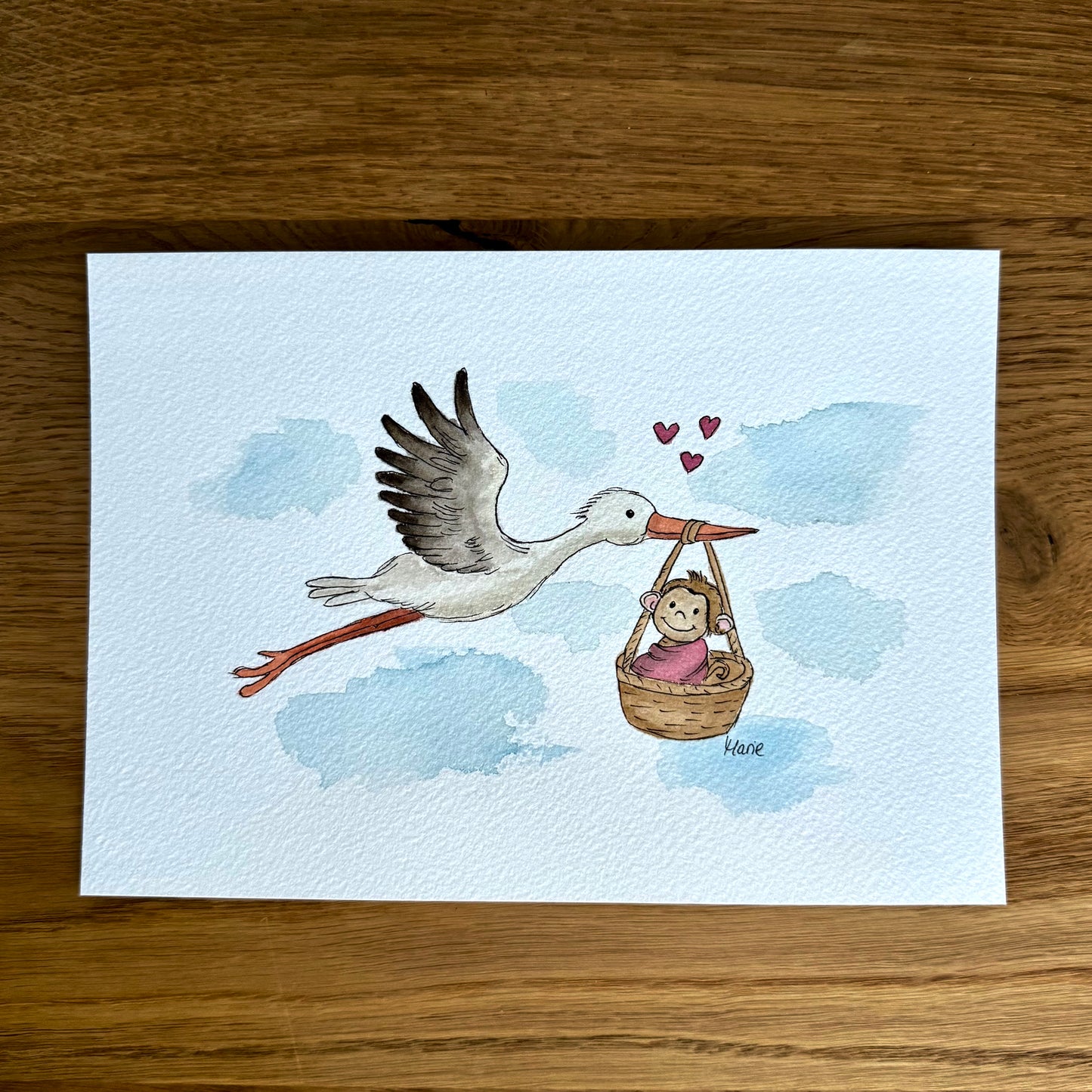 Aquarell - Willkommen, kleines Wunder