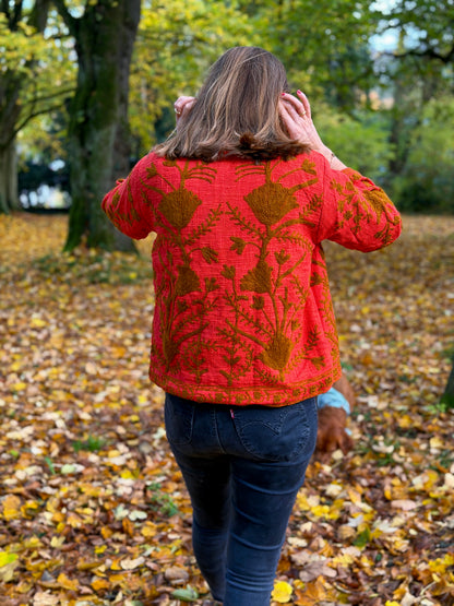 Suzani Jacke - Mohnfeuer