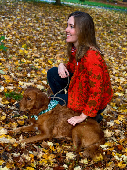 Suzani Jacke - Mohnfeuer