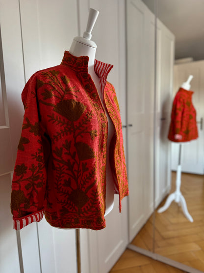 Suzani Jacke - Mohnfeuer